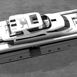 evoluzione del progetto per super yacht veloce di tipo fly